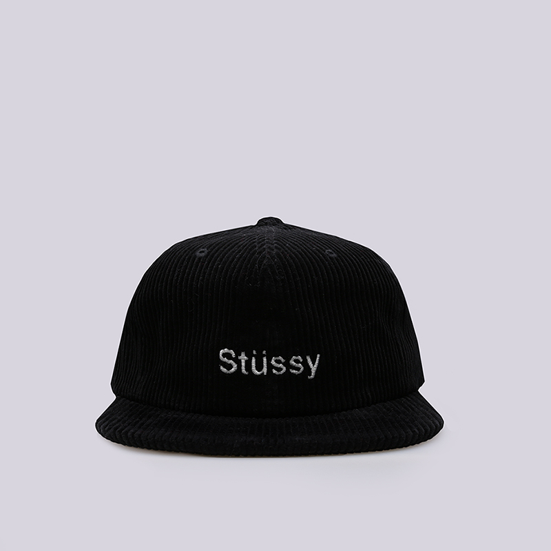  черная кепка Stussy Cord Strapback Cap 131772-black - цена, описание, фото 1
